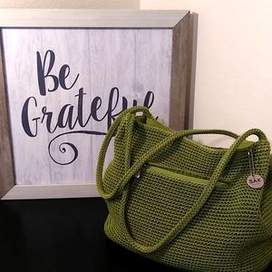 Sak Macrame Olive Green Shoulder Purse